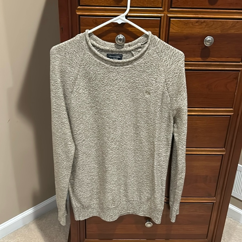 Abercrombie & Fitch men’s crewneck sweater, brown & cream, size medium, winter